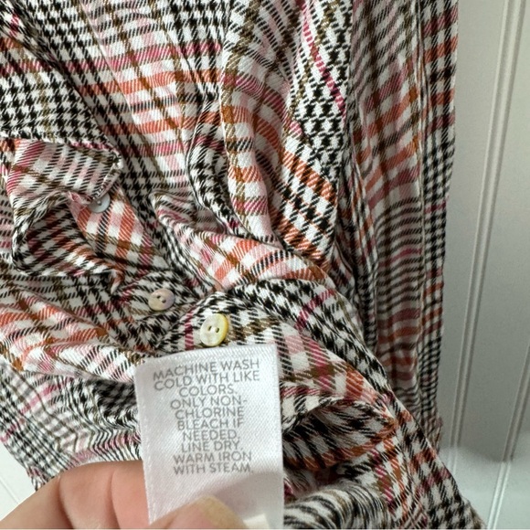 J.Jill Top Medium Petite Plaid Multicolor Long Sleeve Fall Casual Women’s - Picture 7 of 7